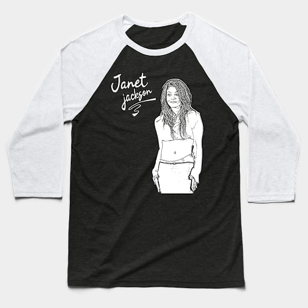 Janet Jackson | Young | 1980s Baseball T-Shirt by Degiab